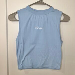 Alphalete Light Blue Cropped Logo Tank Top
